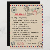 Aan mijn dochter Gift, liefdesbrief dochter en moe Menu (Voorkant / Achterkant)