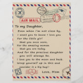 Aan mijn dochter Gift, liefdesbrief dochter en moe Menu (Voorkant)