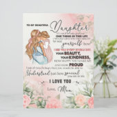 Aan mijn dochter Gift, liefdesbrief dochter en moe Menu (Staand voorkant)