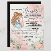 Aan mijn dochter Gift, liefdesbrief dochter en moe Menu (Voorkant / Achterkant)