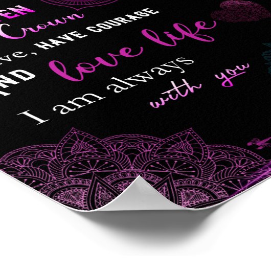 Aan mijn dochter Gift, liefdesbrief dochter en moe Poster (Hoek)