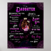 Aan mijn dochter Gift, liefdesbrief dochter en moe Poster (Voorkant)