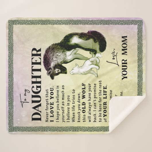 Aan mijn dochter Gift, liefdesbrief dochter en moe Sherpa Deken (Voorkant (horizontaal))