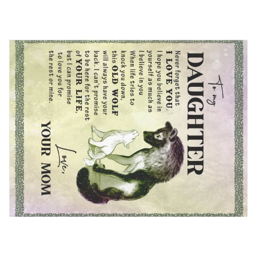 Aan mijn dochter Gift, liefdesbrief dochter en moe Tafelkleed (Voorkant (Horizontaal))