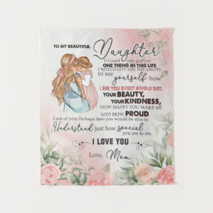 Aan mijn dochter Gift, liefdesbrief dochter en moe Wandkleed