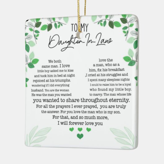 Aan mijn dochter: keramische decoratie (Links)