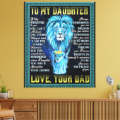 Aan mijn dochter Lion Gift, geschenk van een leeuw Canvas Afdruk (Insitu (Woonkamer))