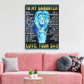 Aan mijn dochter Lion Gift, geschenk van een leeuw Canvas Afdruk (Insitu (Woonkamer))