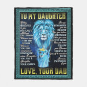 Aan mijn dochter Lion Gift, geschenk van een leeuw Fleece Deken (Voorkant)