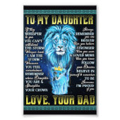 Aan mijn dochter Lion Gift, geschenk van een leeuw Foto Afdruk (Voorkant)