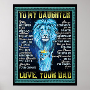 Aan mijn dochter Lion Gift, geschenk van een leeuw Poster