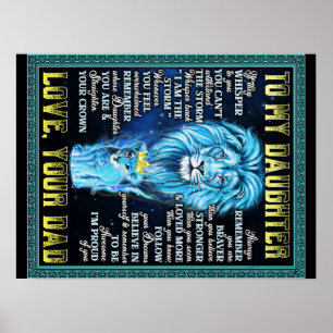 Aan mijn dochter Lion Gift, geschenk van een leeuw Poster