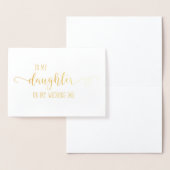 Aan mijn dochter op mijn trouwdag dank je wel kaar folie kaarten (Display)