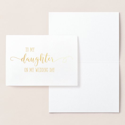 Aan mijn dochter op mijn trouwdag dank je wel kaar folie kaarten (Display)