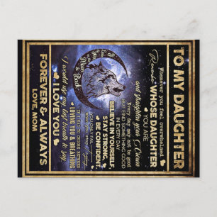 Aan mijn dochter Wolf Birthday Gift, grappig cadea Briefkaart