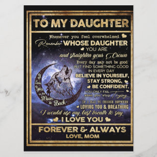 Aan mijn dochter Wolf Birthday Gift, grappig cadea Menu