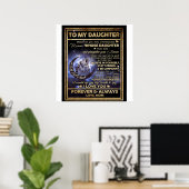 Aan mijn dochter Wolf Birthday Gift, grappig cadea Poster (Thuiskantoor)