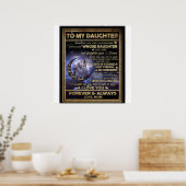 Aan mijn dochter Wolf Birthday Gift, grappig cadea Poster (Keuken)