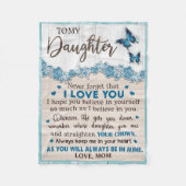 Aan Mijn Dochterbak, Persoonlijke Naam Fleece Deken (Voorkant)