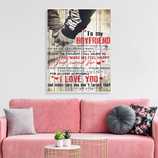 Aan mijn echtgenoot Gift | Brief van de Lovely Hus Canvas Afdruk (Insitu (Woonkamer))