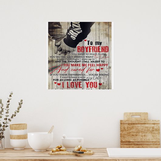 Aan mijn echtgenoot Gift | Brief van de Lovely Hus Poster (Keuken)
