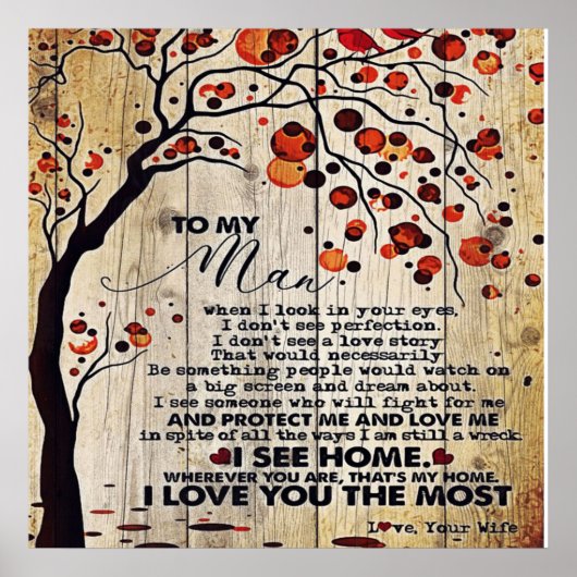 Aan mijn echtgenoot Gift | Brief van de Lovely Hus Poster (Voorkant)