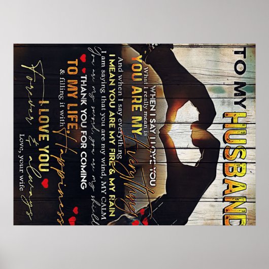 Aan mijn echtgenoot Gift | Brief van de Lovely Hus Poster (Voorkant)