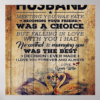 Aan mijn echtgenoot Gift | Brief van de Lovely Hus Poster