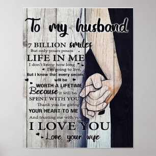 Aan mijn echtgenoot Gift Brief van de Lovely Hus Poster