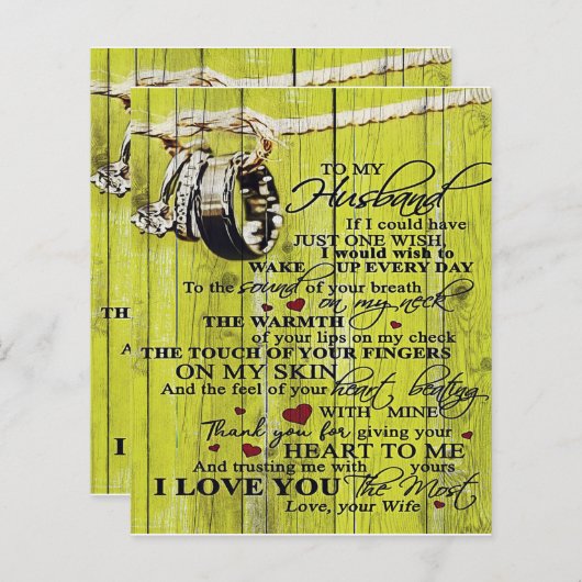 Aan mijn echtgenoot Gift | Brief voor hem | (Voorkant / Achterkant)