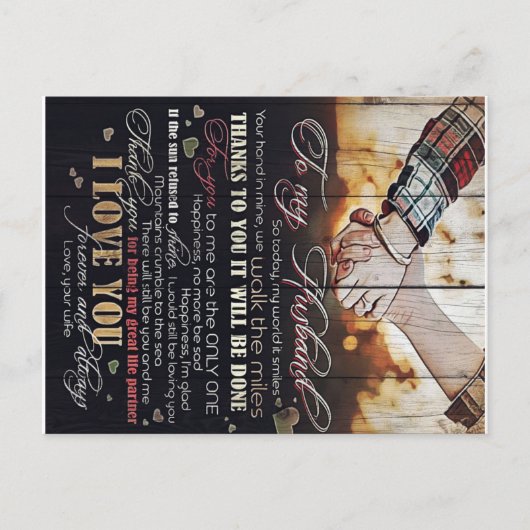 Aan mijn echtgenoot Gift | Brief voor hem | Aankondigingskaart (Voorkant)