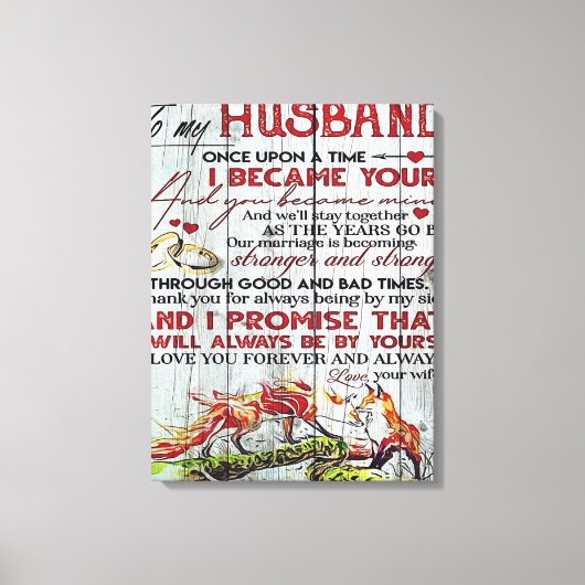 Aan mijn echtgenoot Gift | Brief voor hem | Canvas Afdruk (Voorkant)