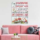 Aan mijn echtgenoot Gift | Brief voor hem | Canvas Afdruk (Insitu (Woonkamer))
