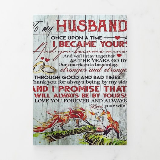 Aan mijn echtgenoot Gift | Brief voor hem | Drieluik Aankondiging (Cover)