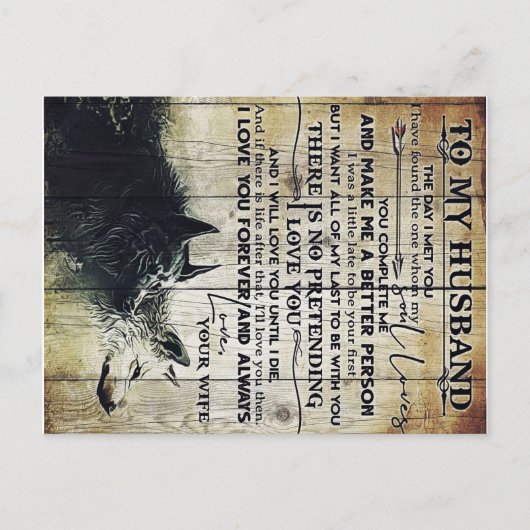 Aan mijn echtgenoot Gift | Brief voor hem | Startd Aankondigingskaart (Voorkant)