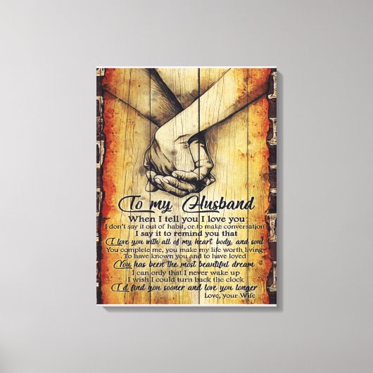 Aan mijn echtgenoot Gift | Cute Husband Gift Canvas Afdruk (Voorkant)