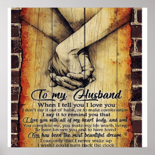 Aan mijn echtgenoot Gift   Cute Husband Gift Poster