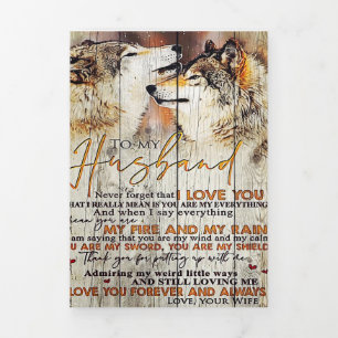 Aan mijn echtgenoot Gift   Lovely Husband Letter C Drieluik Aankondiging