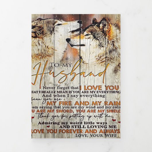 Aan mijn echtgenoot Gift | Lovely Husband Letter C Drieluik Aankondiging (Cover)