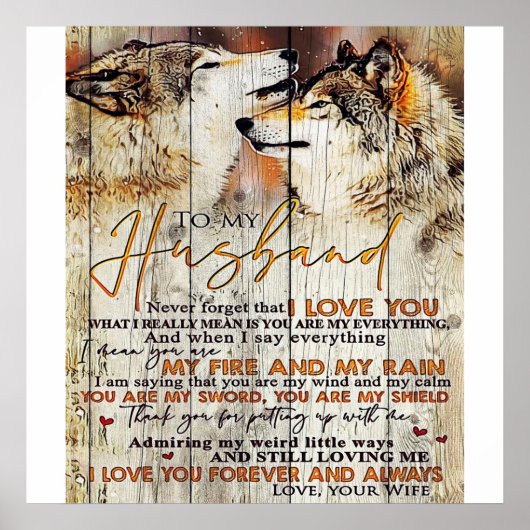Aan mijn echtgenoot Gift | Lovely Husband Letter C Poster (Voorkant)