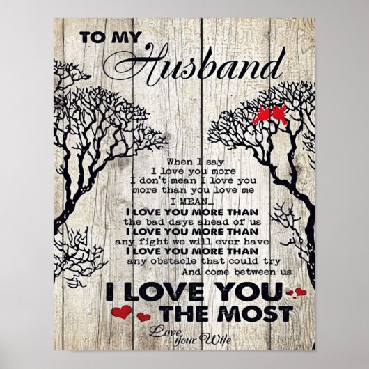 Aan mijn echtgenoot Gift | Lovely Husband Letter C Poster (Voorkant)