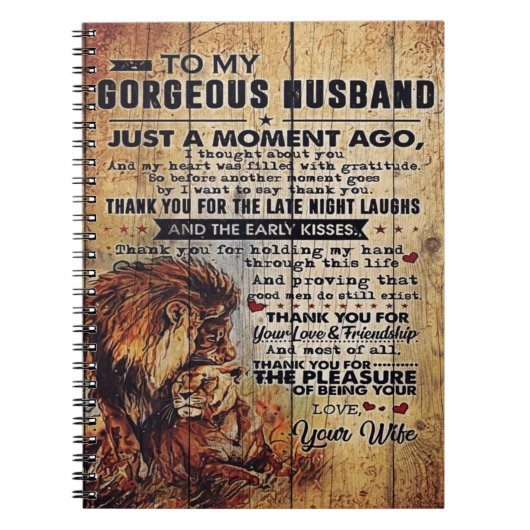 Aan mijn echtgenoot Gift | Lovely Letter for Husba Notitieboek (Voorkant)