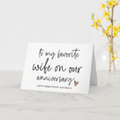 Aan mijn favoriete vrouw ons Jubileum van man Kaart (Gele Bloem)