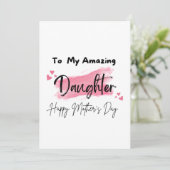 Aan mijn geweldige dochter Gelukkige Moedersdag Kaart (Staand voorkant)