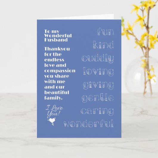 Aan mijn geweldige echtgenoot Kaart (Gele Bloem)