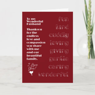 Aan mijn geweldige echtgenoot Kaart