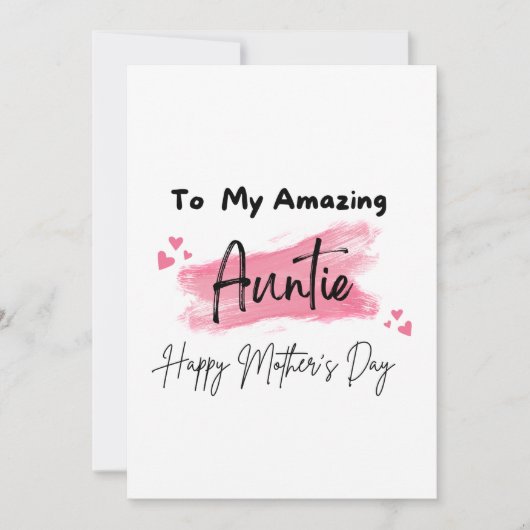 Aan mijn geweldige tante Gelukkige Moederdag Kaart (Voorkant)