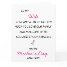 Aan mijn geweldige vrouw Sweet Moederdag