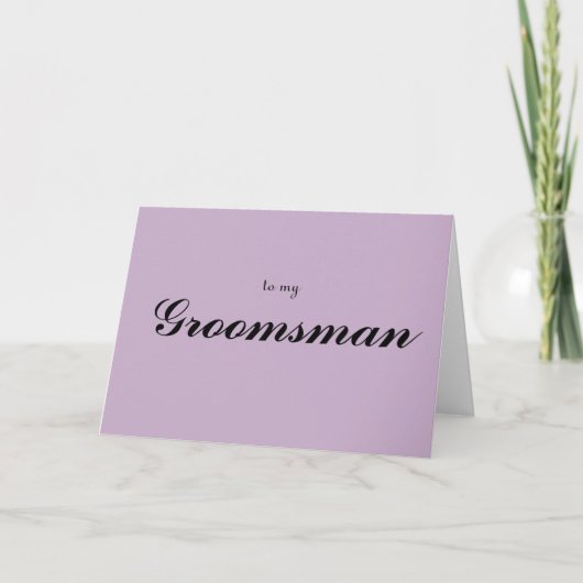aan mijn Groomsman Bedankkaart (Voorkant)