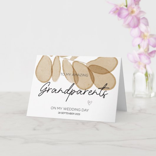 Aan mijn grootouders bruiloft dank u van bruid ca kaart (Orchidee)